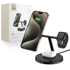 TECH-PROTECT QI15W-A35 3IN1 MAGNETISCHER MAGSAFE WIRELESS LADEGERÄT SCHWARZ