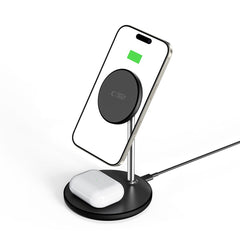LADENSTATION TECH-PROTECT QI15W-A39 2IN1 MAGNETISCHER MAGSAFE WIRELESS CHARGER SCHWARZ