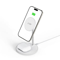 LADENDE STATION TECH-PROTECT QI15W-A39 2IN1 MAGNETISCHER MAGSAFE WIRELESS CHARGER WEISS