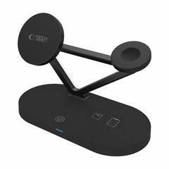 LADENSTATION TECH-PROTECT QI15W-A41 3IN1 MAGNETISCHER MAGSAFE WIRELESS CHARGER SCHWARZ