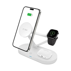 LADENDE STATION TECH-PROTECT QI15W-A41 3IN1 MAGNETISCHER MAGSAFE WIRELESS CHARGER WEISS