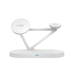 LADENDE STATION TECH-PROTECT QI15W-A41 3IN1 MAGNETISCHER MAGSAFE WIRELESS CHARGER WEISS