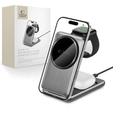 LADENDE STATION TECH-PROTECT QI15W-A42 3IN1 MAGNETISCHER MAGSAFE WIRELESS CHARGER RAUMGRAU