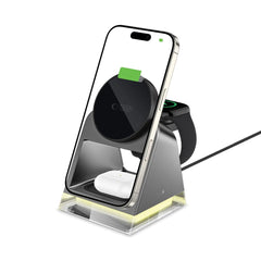 LADENSTATION TECH-PROTECT QI15W-A43 3IN1 MAGNETISCHER MAGSAFE WIRELESS CHARGER SCHWARZ