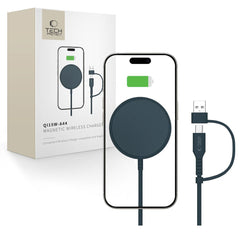 DRAHTLOSES LADEN TECH-PROTECT QI15W-A44 MAGNETISCHER MAGSAFE WIRELESS CHARGER NAVY BLAU
