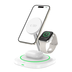 TECH-PROTECT QI15W-A46 3IN1 MAGNETISCHER MAGSAFE WIRELESS LADEN WEISS