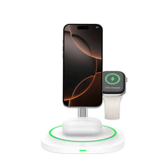 TECH-PROTECT QI15W-A46 3IN1 MAGNETISCHER MAGSAFE WIRELESS LADEN WEISS