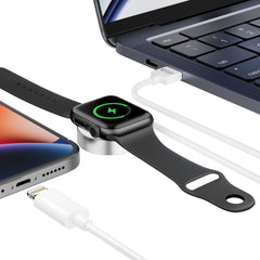 LADENDE FÜR APPLE WATCH TECH-PROTECT ULTRABOOST 2IN1 MAGNETISCHES LADENKABEL & LIGHTNING 150CM WEISS
