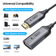 TECH-PROTECT ULTRABOOST ADAPTER HDMI AUF VGA FULL HD 60HZ SCHWARZ