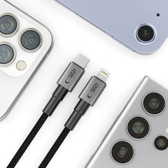 TECH-PROTECT ULTRABOOST DNA LIGHTNING-KABEL PD27W/3A 100CM EISEN-GRAU