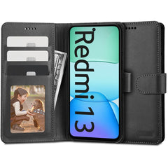 TECH-PROTECT WALLET BUCHDECKEL FÜR XIAOMI REDMI 13 SCHWARZ