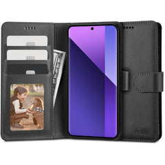 TECH-PROTECT WALLET BUCHDECKEL FÜR XIAOMI REDMI NOTE 13 PRO+ PLUS 5G SCHWARZ
