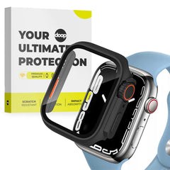 360° SCHUTZHÜLLE FÜR APPLE WATCH 45 MM DOOP DEFENSE 360GUARD SCHWARZ/ORANGE