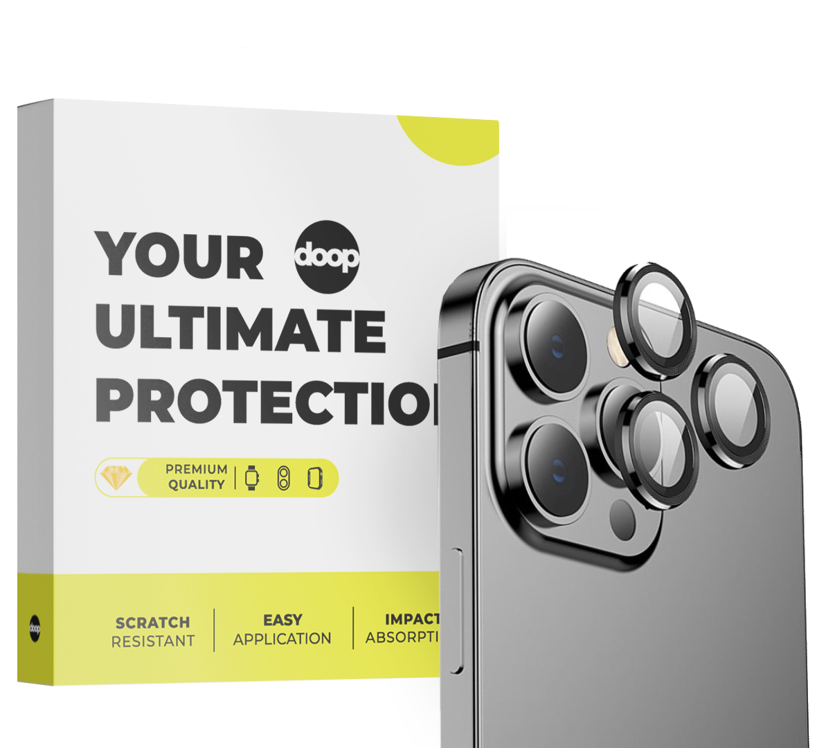 SCHUTZ FÜR DIE KAMERA DOOP CAMRING IPHONE 13 PRO / 13 PRO MAX SCHWARZ