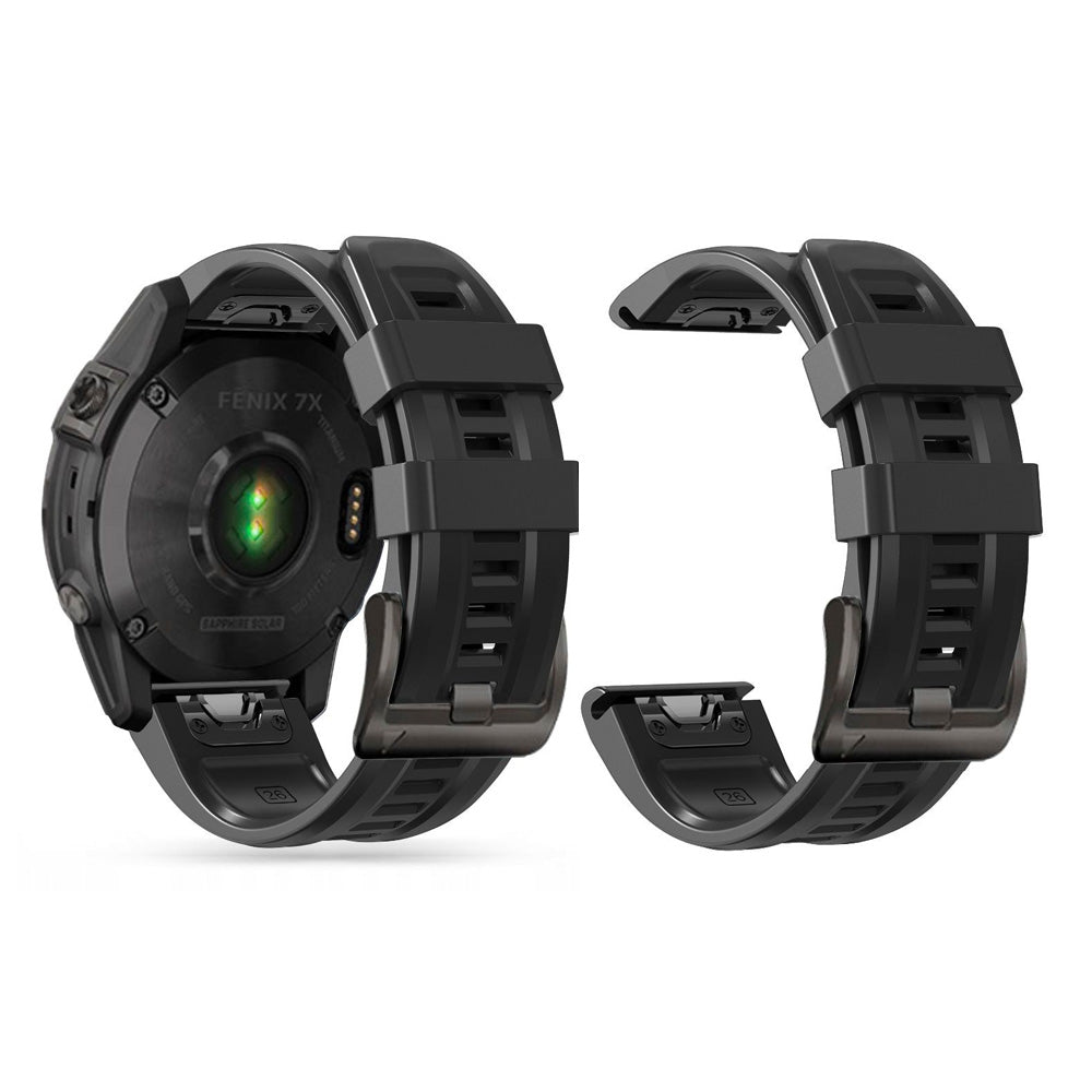 SILIKONARMBAND FÜR GARMIN 22MM FENIX 5 / 6 / 6 PRO / 7 DOOP EXPLORER 22MM SCHWARZ