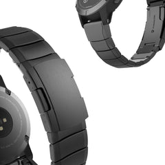 METALLARMBAND FÜR GARMIN 22MM FENIX 5 / 6 / 6 PRO / 7 DOOP STAHLBAND GARMIN SCHWARZ