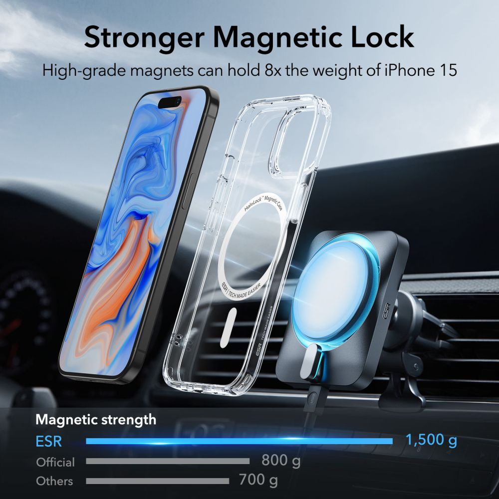 ESR KRYT HALOLOCK MAGSAFE IPHONE 15 KLAR