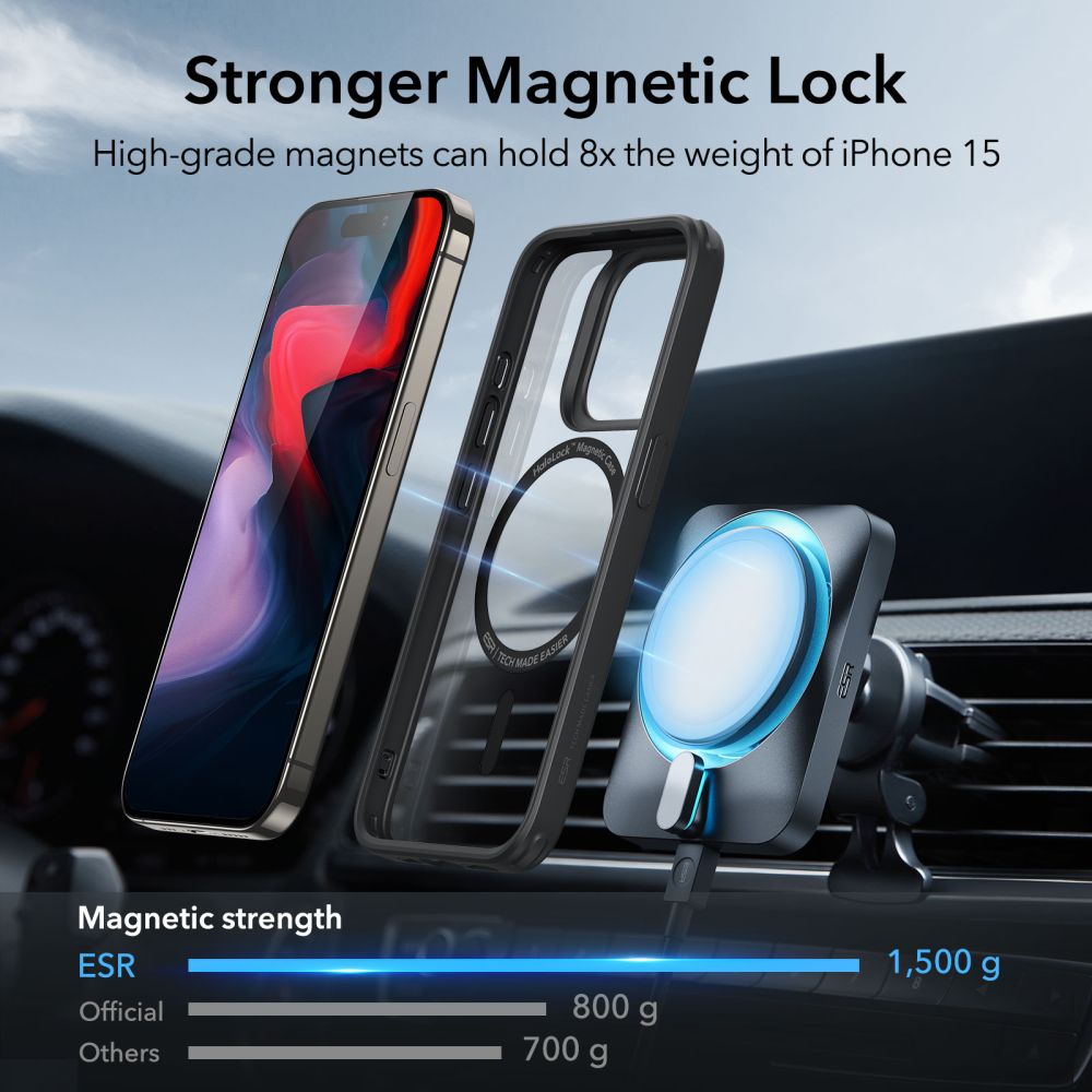 ESR KRYT HALOLOCK MAGSAFE IPHONE 15 PRO MAX KLAR/SCHWARZ
