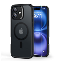 ESR CLASSIC HYBRID HALOLOCK MAGSAFE & TEMPERED GLASS HÜLLE IPHONE 16 FROSTED BLACK
