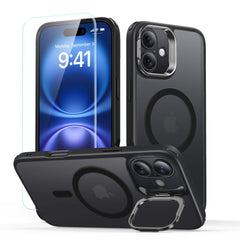 ESR CLASSIC HYBRID KICKSTAND HÜLLE HALOLOCK MAGSAFE & TEMPERED GLASS IPHONE 16 FROSTED BLACK