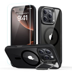 ESR CLASSIC HYBRID STÄNDER HALOLOCK MAGSAFE & TEMPERED GLASS IPHONE 16 PRO KLAR/SCHWARZ