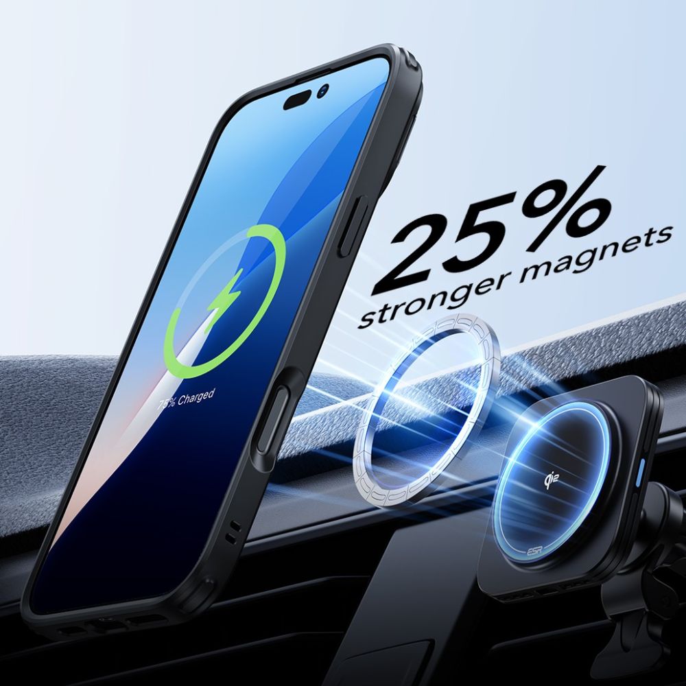 ESR CLASSIC HYBRID STÄNDER HALOLOCK MAGSAFE & TEMPERED GLASS IPHONE 16 PRO MAX FROSTED BLACK