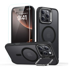ESR CLASSIC HYBRID STÄNDER HALOLOCK MAGSAFE & TEMPERED GLASS IPHONE 16 PRO MAX FROSTED BLACK