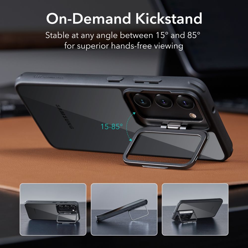 ESR CLASSIC KICKSTAND HÜLLE GALAXY S23+ PLUS KLAR/SCHWARZ