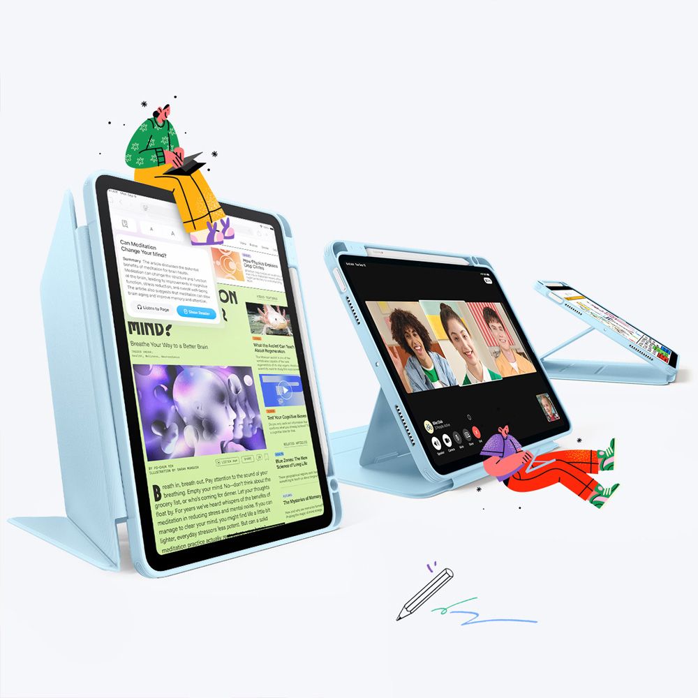 ESR FLIP HYBRID HÜLLE IPAD AIR 10,9” 4 / 5 / 2020-2022 / 11” 6 / 7 / 2024-2025 HIMMELBLAU