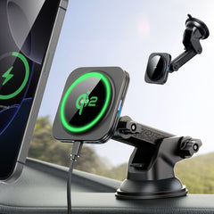 TELEFONHALTER FÜR DAS AUTO MIT DRAHTLOSEM LADEN ESR HALOLOCK MAGNETISCHER MAGSAFE ARMATURE WIRELESS CHARGER QI2 15W SCHWARZ