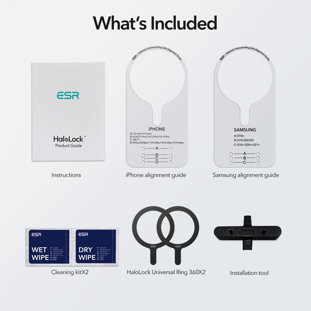 ESR HALOLOCK MAGSAFE UNIVERSAL MAGNETRING 2-PAK SCHWARZ