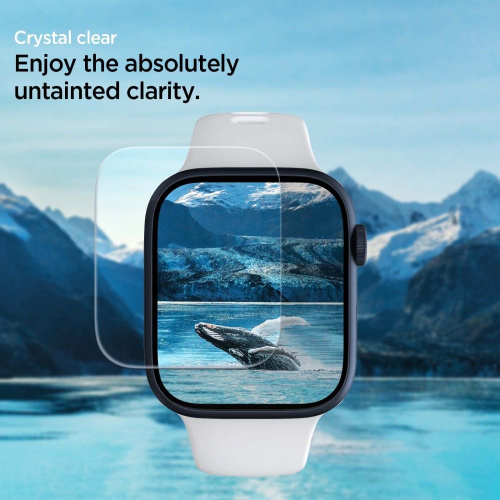3X SCHUTZFOLIE FÜR APPLE WATCH 4 / 5 / 6 / 7 / 8 / 9 / SE 44 / 45 MM SPIGEN NEO FLEX 3-PAK CLEAR