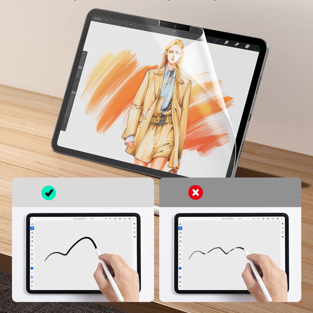 2X SCHUTZFOLIE FÜR IPAD PRO 11 5 / 2024 ESR PAPER FEEL 2-PACK MATTE KLAR