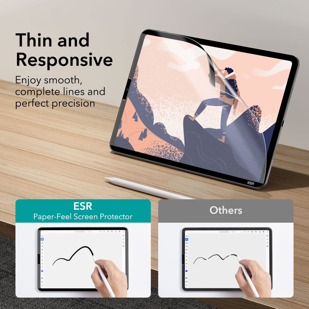 SCHUTZFOLIE ESR PAPER FEEL MAGNETISCH IPAD AIR 10.9 4 / 5 / 6 / 2020-2024 / PRO 11 2 / 3 / 4 / 2020-2022 MATTE KLAR