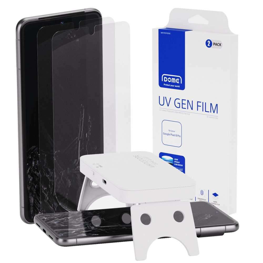 SCHUTZFOLIE WHITESTONE DOME UV GEN FILM 2-PAKET GOOGLE PIXEL 8 PRO KLAR