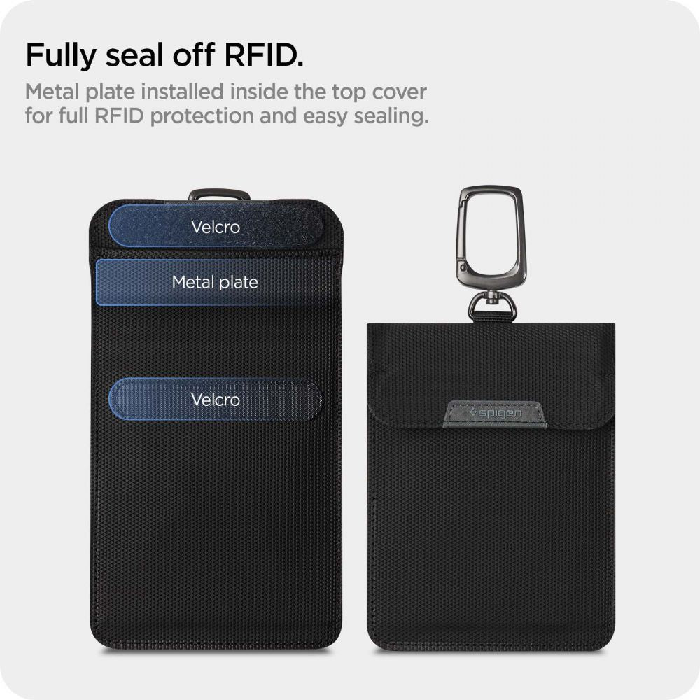FARADAY'SCHER KÄFIG SPIGEN TASCHEN SCHLÜSSELLOS RFID SIGNALBLOCKER SCHWARZ