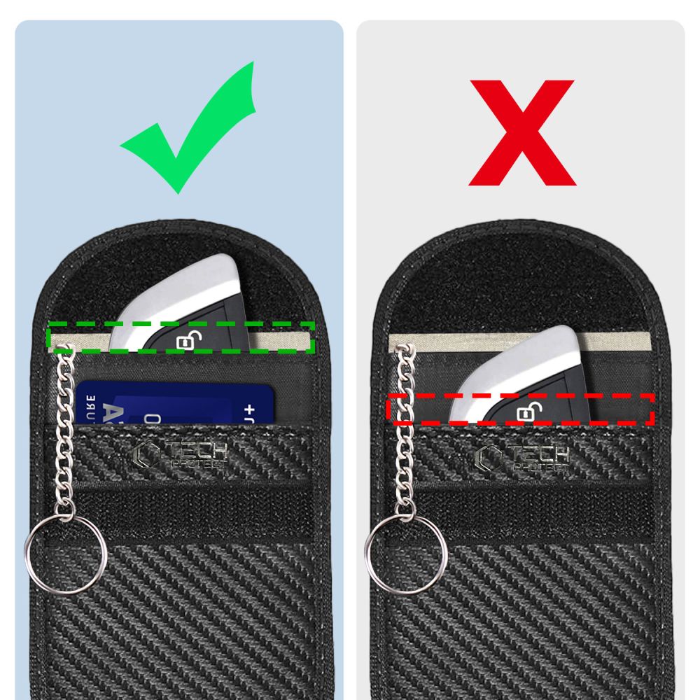TECH-PROTECT KLR100 TASCHEN SCHLÜSSELLOS RFID SIGNALBLOCKER HÜLLE CARBON