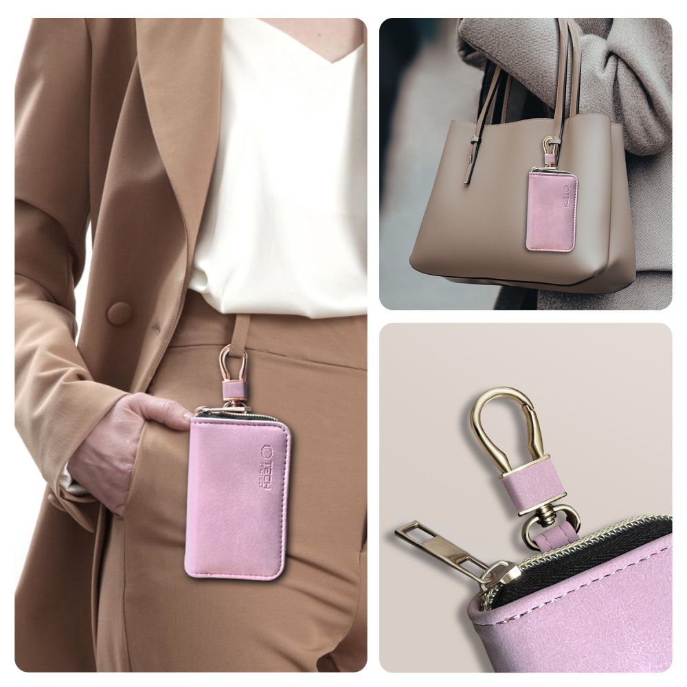 FARADAYA TECH-PROTECT KLR300 TASCHEN SCHLÜSSELLOS RFID SIGNALBLOCKER HÜLLE BABY PINK