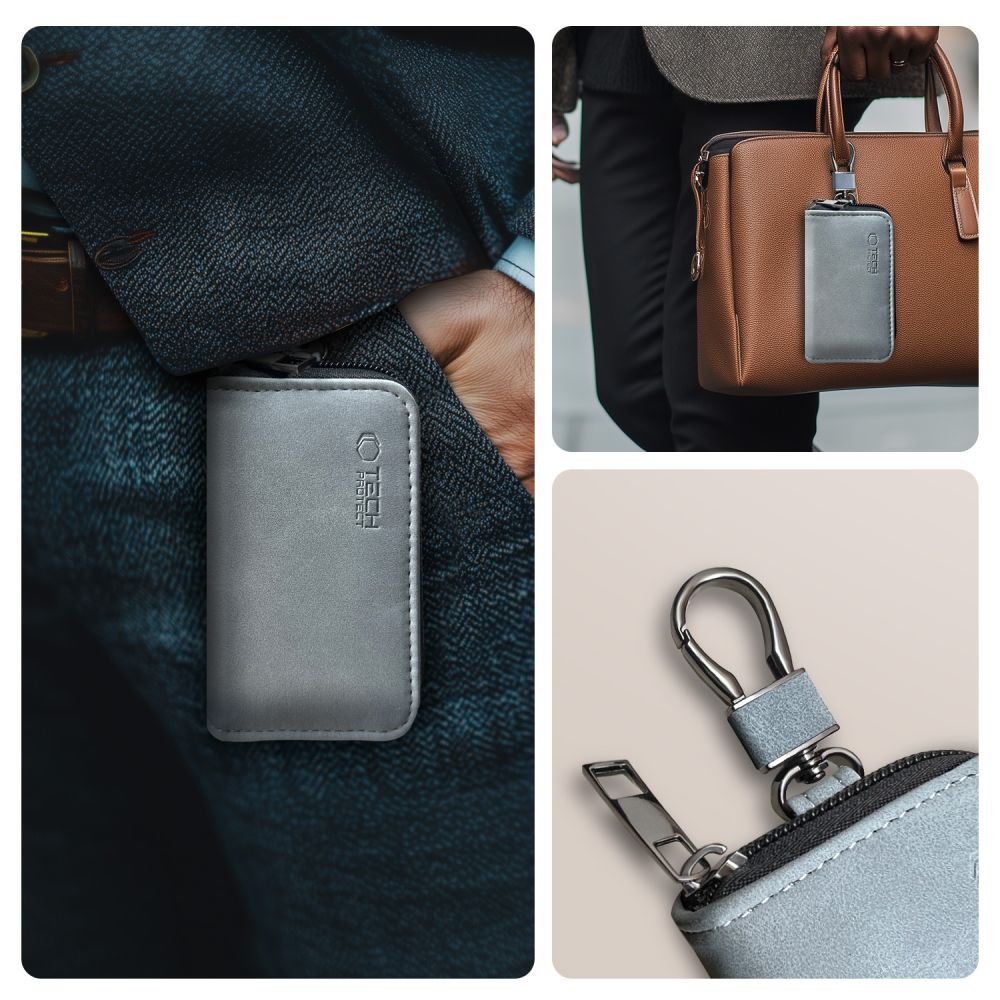 FARADAYA TECH-PROTECT KLR300 TASCHEN SCHLÜSSELLOS RFID SIGNALBLOCKER HÜLLE CRAYON GRAU
