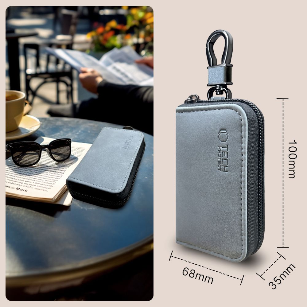 FARADAYA TECH-PROTECT KLR300 TASCHEN SCHLÜSSELLOS RFID SIGNALBLOCKER HÜLLE CRAYON GRAU