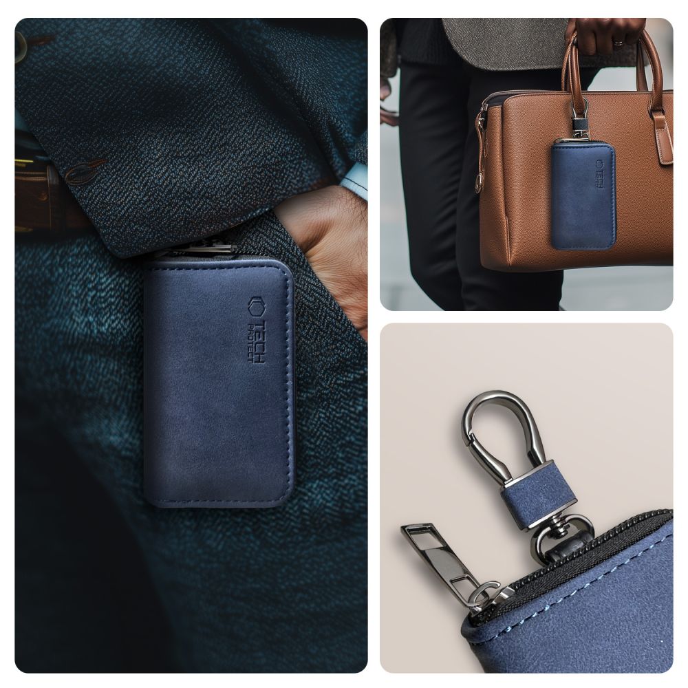 FARADAYA TECH-PROTECT KLR300 TASCHEN SCHLÜSSELLOS RFID SIGNALBLOCKER HÜLLE NAVY BLAU