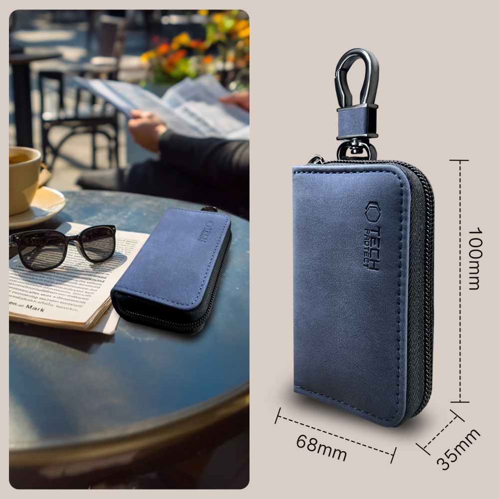 FARADAYA TECH-PROTECT KLR300 TASCHEN SCHLÜSSELLOS RFID SIGNALBLOCKER HÜLLE NAVY BLAU