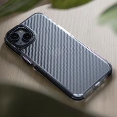 KARBONABDECKUNG FÜR IPHONE 12 / 12 PRO HEYCASE ACRYLIC FIBER SCHWARZ