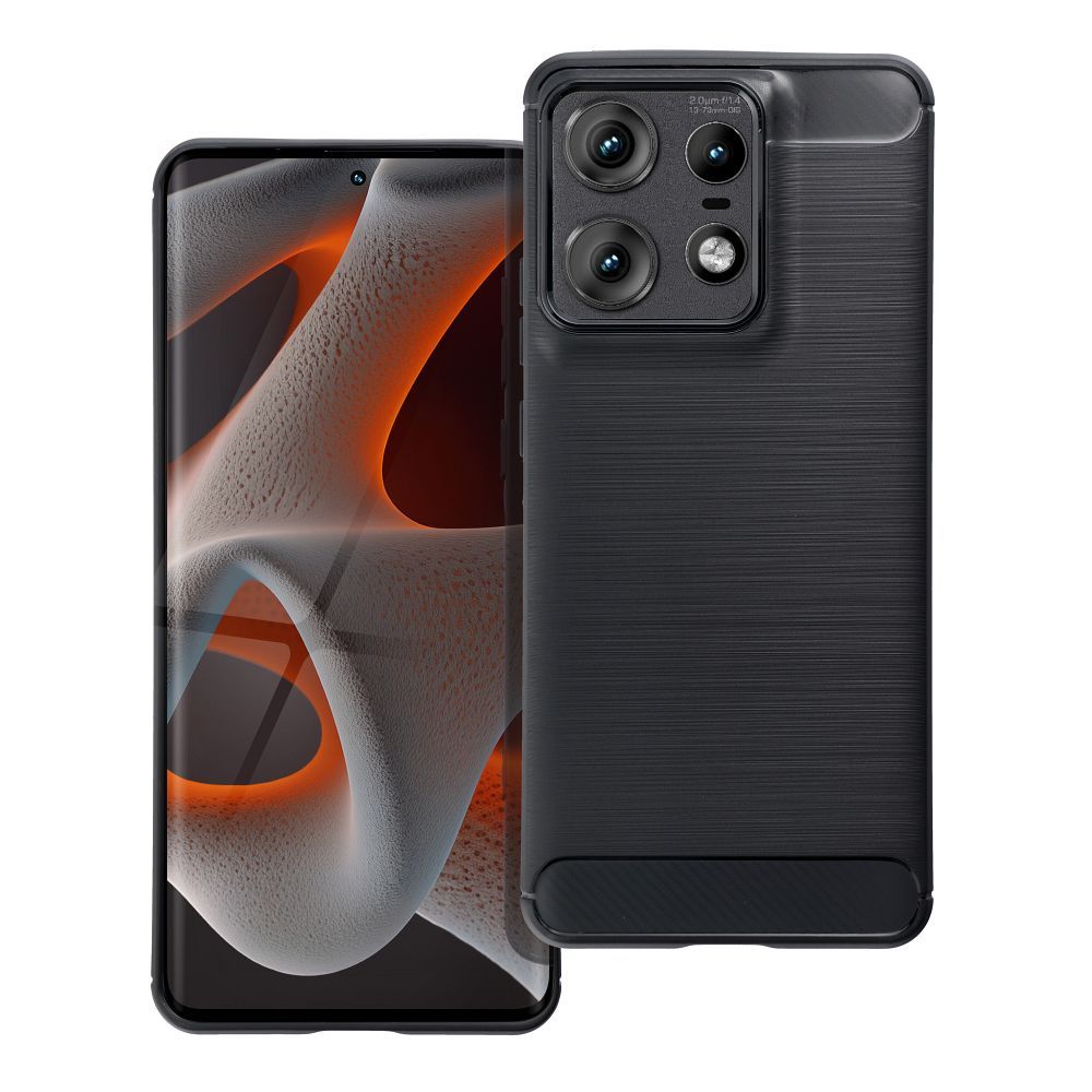 HÜLLE FÜR MOTOROLA EDGE 50 PRO HEYCASE CARBON SCHWARZ