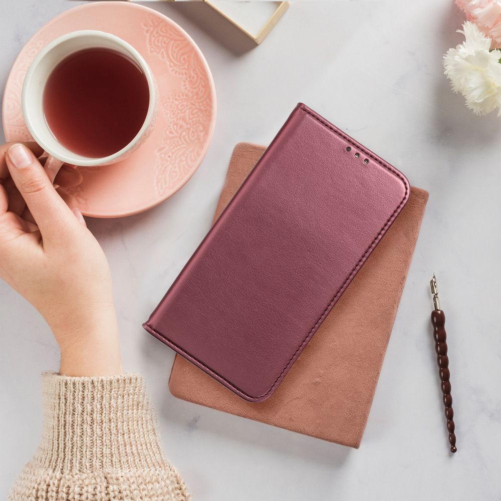 BUCHDECKEL FÜR REALME C67 HEYCASE SMART MAGNETO BUCH BURGUNDY