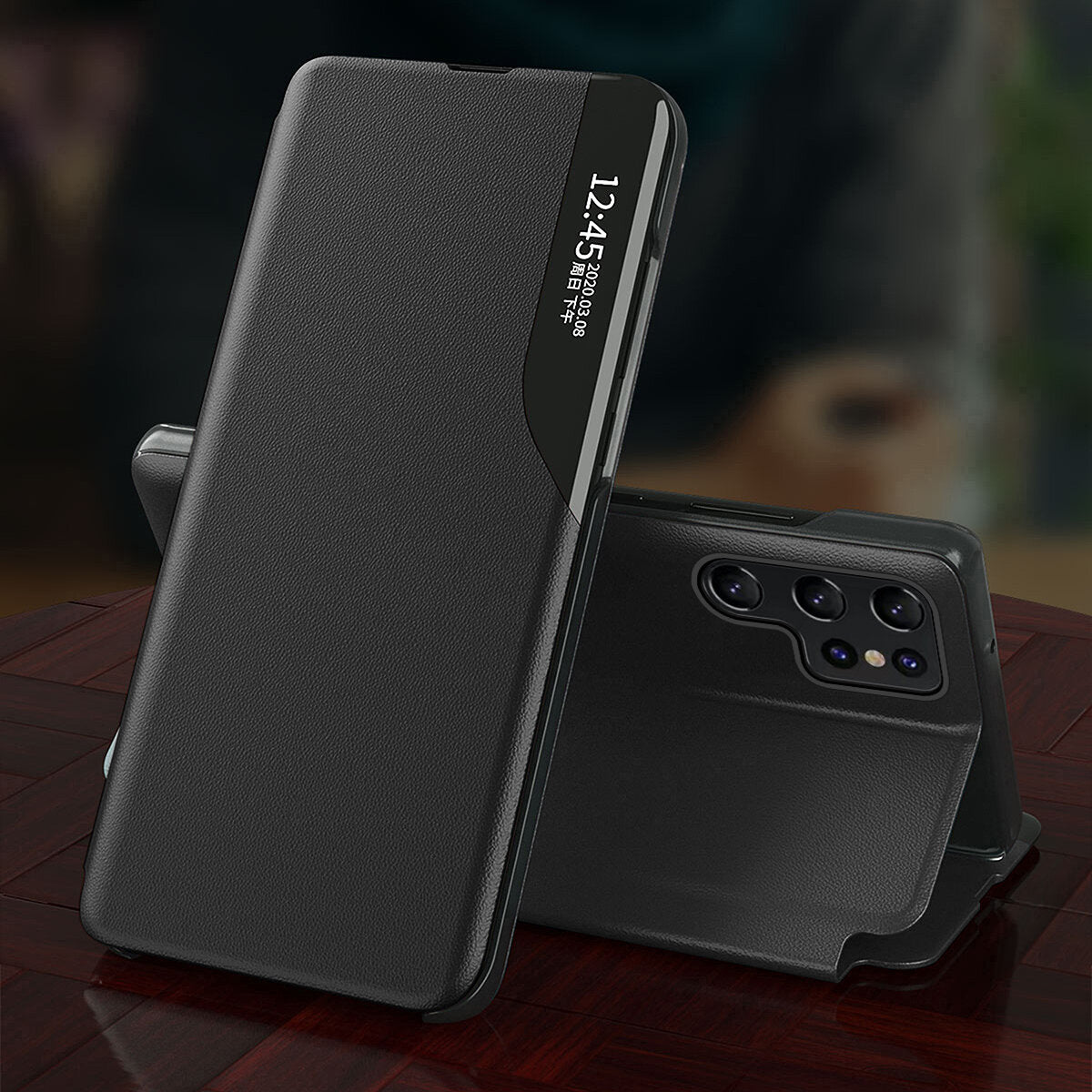BÜCHERDECKE FÜR SAMSUNG GALAXY S24 ULTRA HEYCASE SMART VIEW SCHWARZ