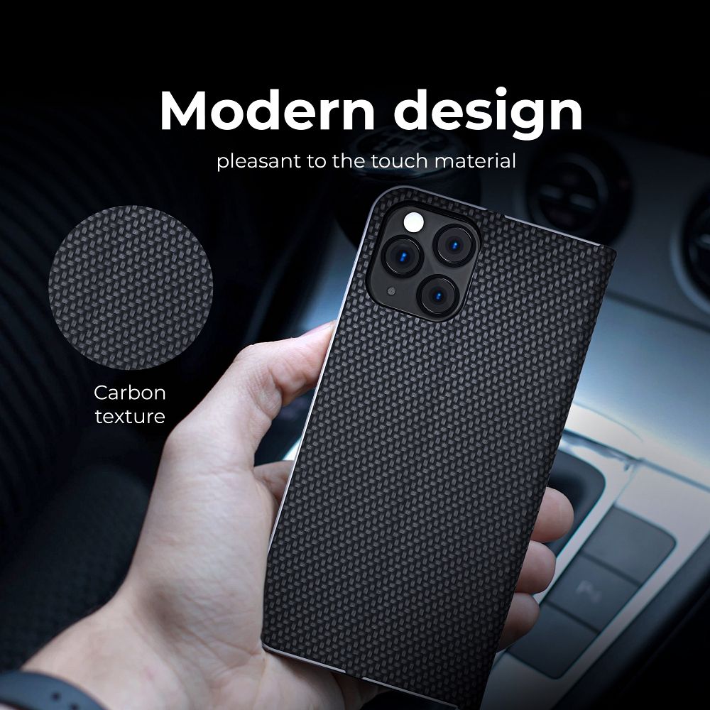 BÜCHERDECKEL FÜR SAMSUNG A35 5G HEYCASE WALLET CARBON SCHWARZ