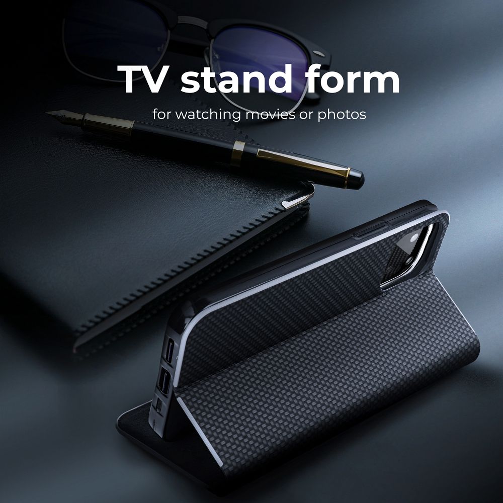 BÜCHERDECKEL FÜR SAMSUNG A35 5G HEYCASE WALLET CARBON SCHWARZ