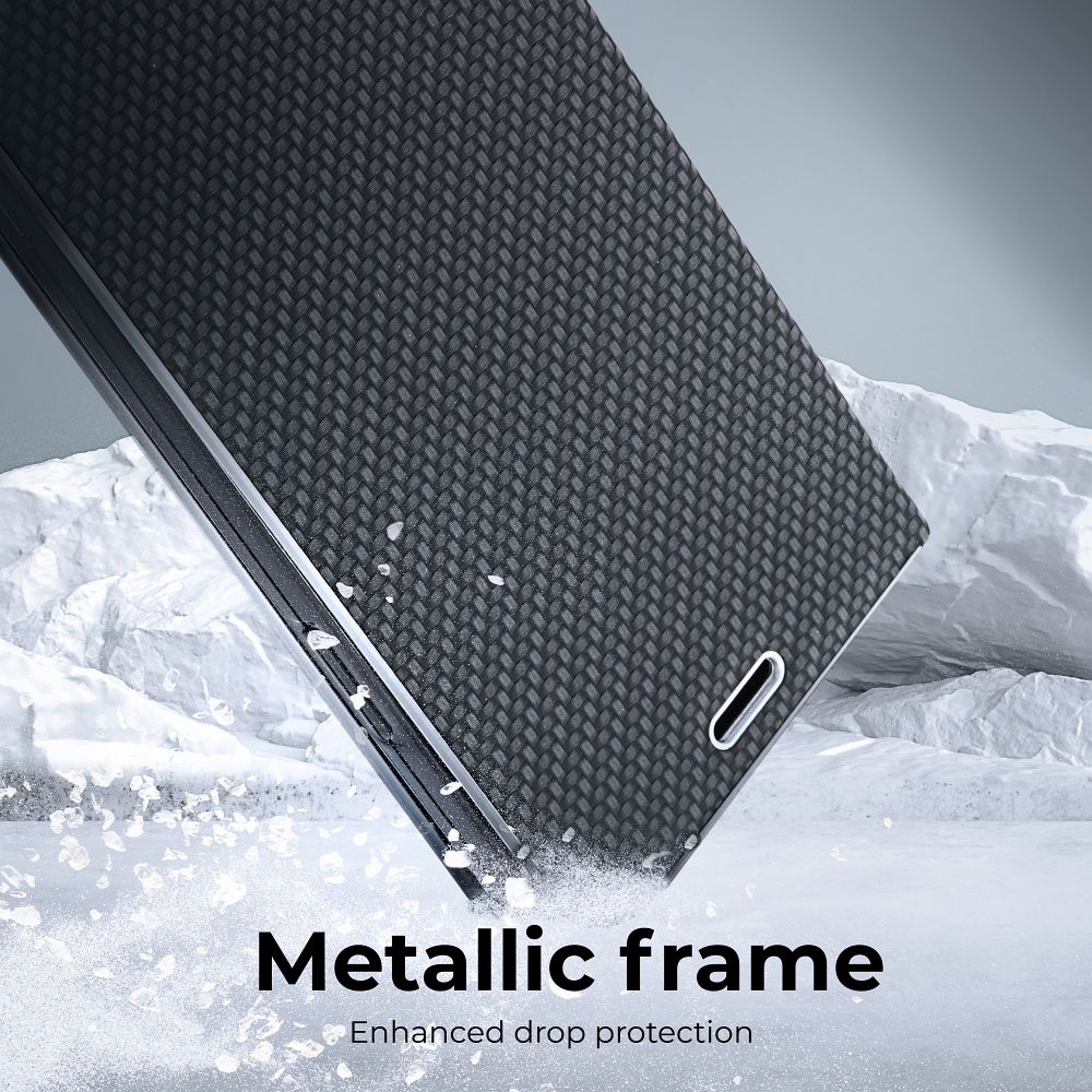 BÜCHERDECKEL FÜR SAMSUNG A35 5G HEYCASE WALLET CARBON SCHWARZ