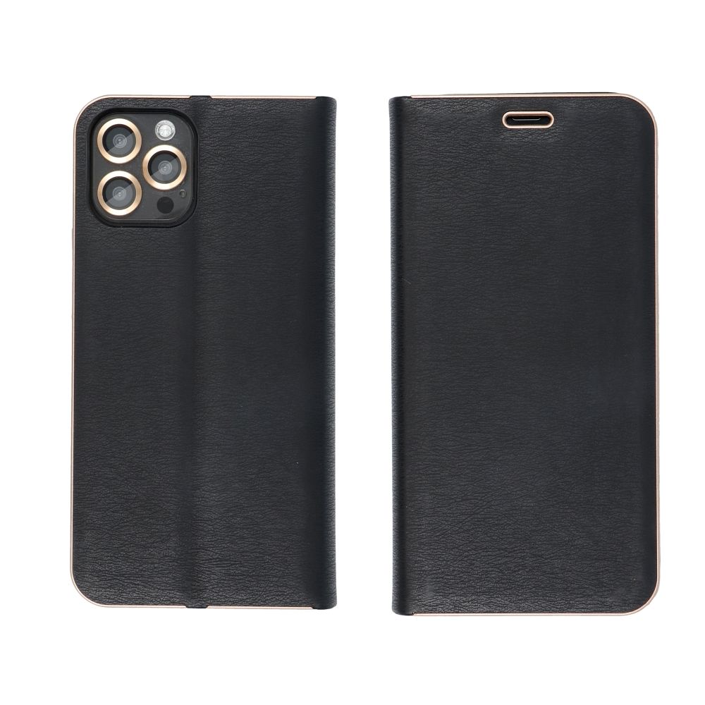 BÜCHERDECKEL FÜR SAMSUNG A35 5G HEYCASE WALLET CARBON GOLD / SCHWARZ